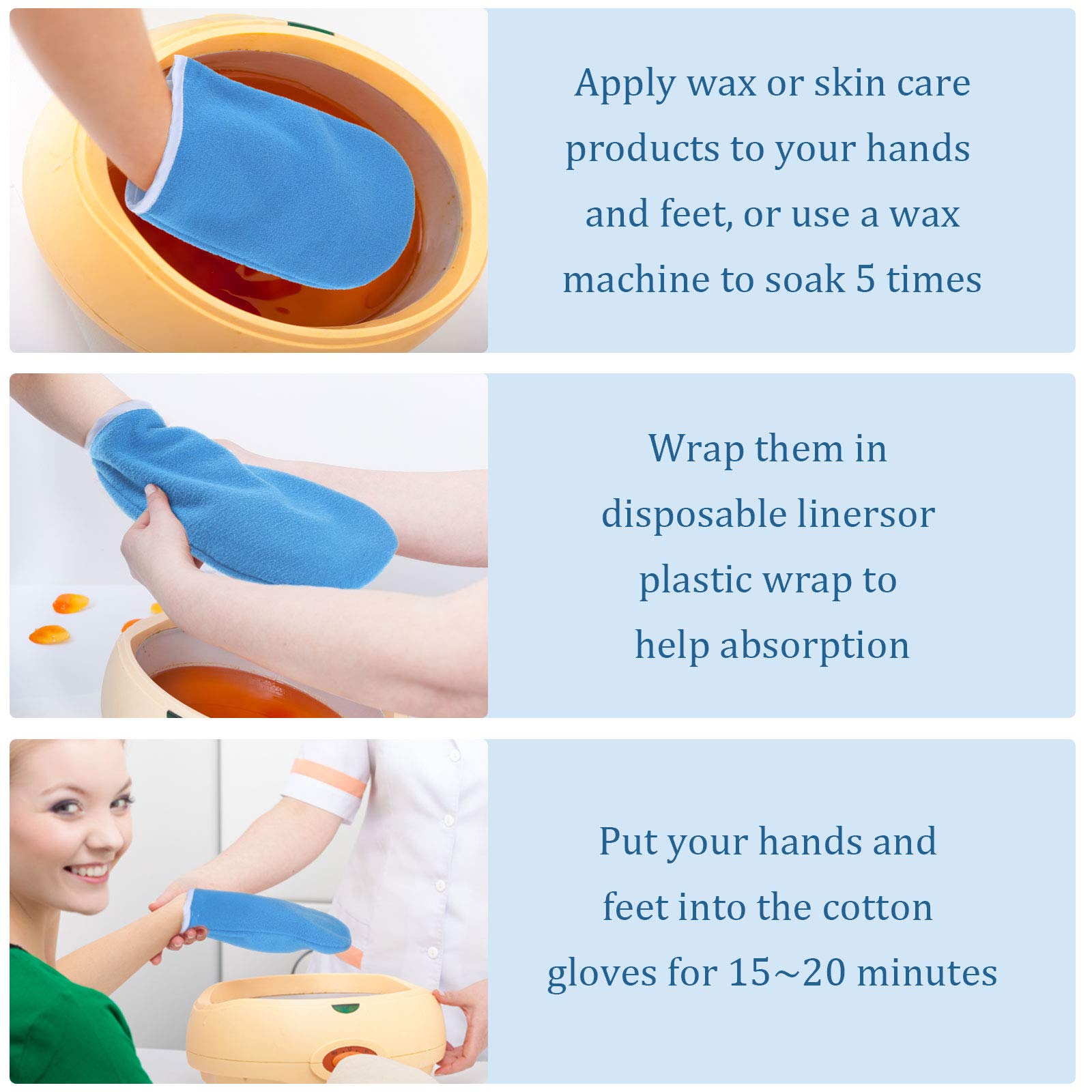 Adjustable spa pedicure thermal booties being opened to demonstrate the spacious inner lining size.