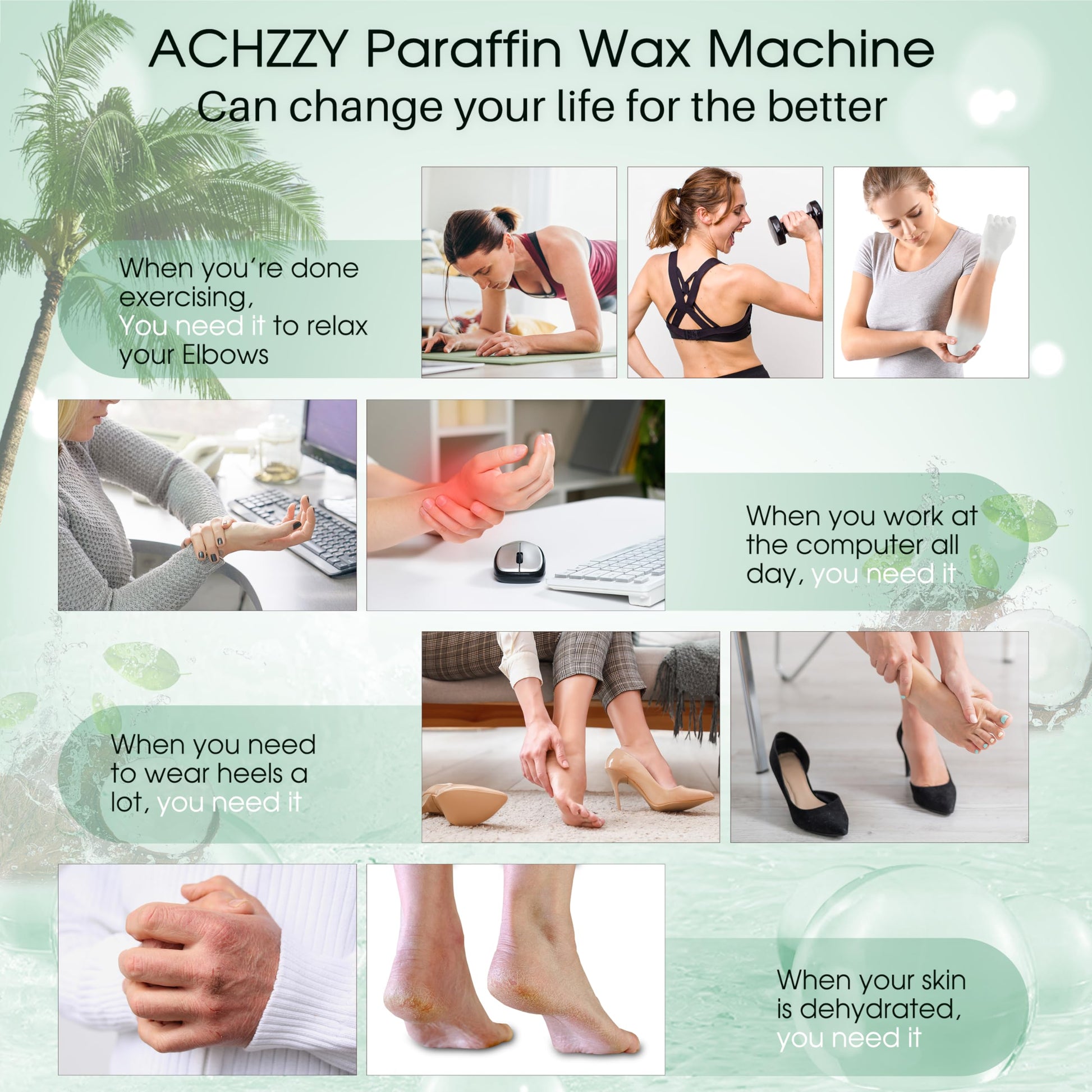 Deep hydrating paraffin wax blocks designed for rough skin on elbows and heels