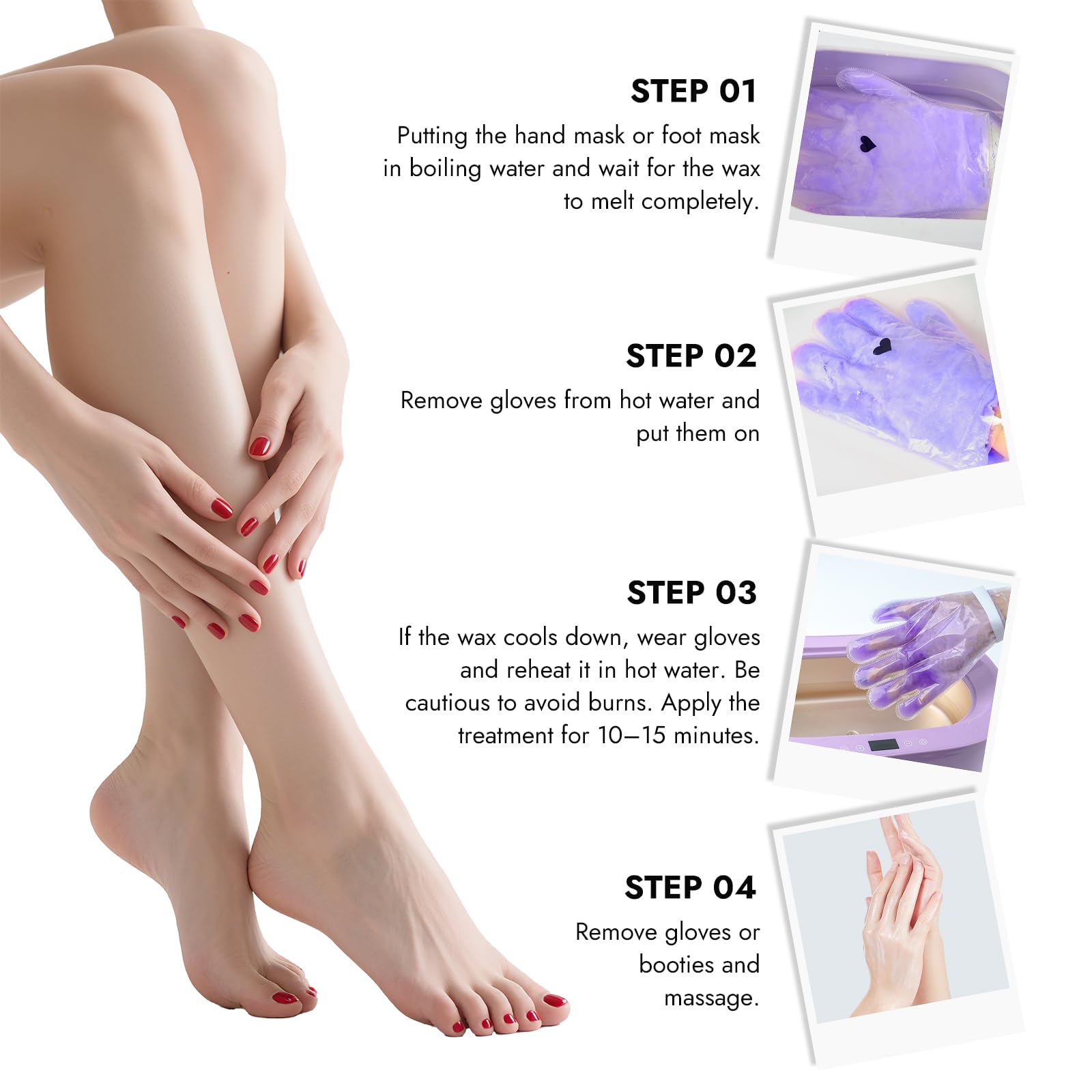 Wewax thermal paraffin foot mask boots for softening dry cracked heels