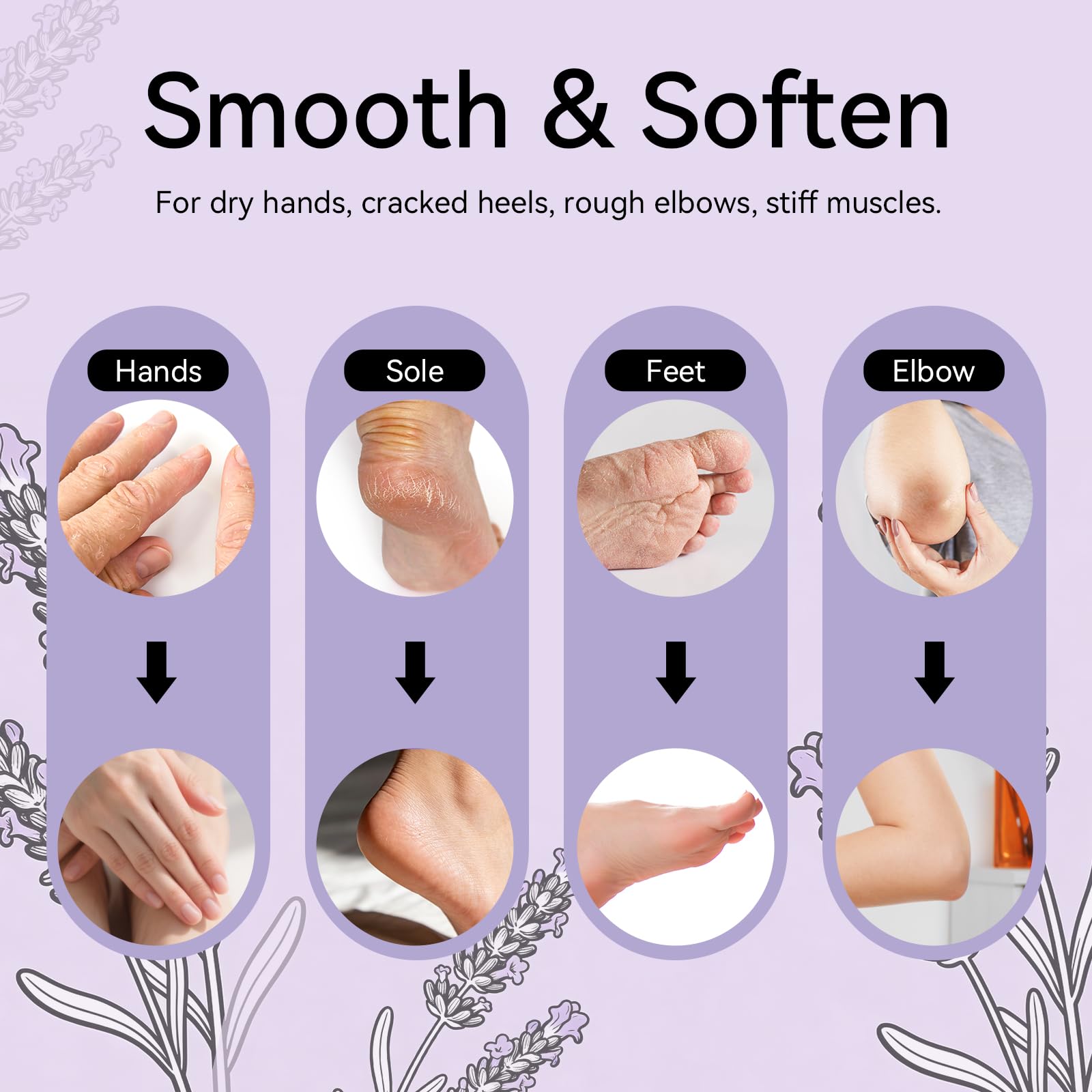Individual blocks of purple lavender paraffin wax refills showing texture
