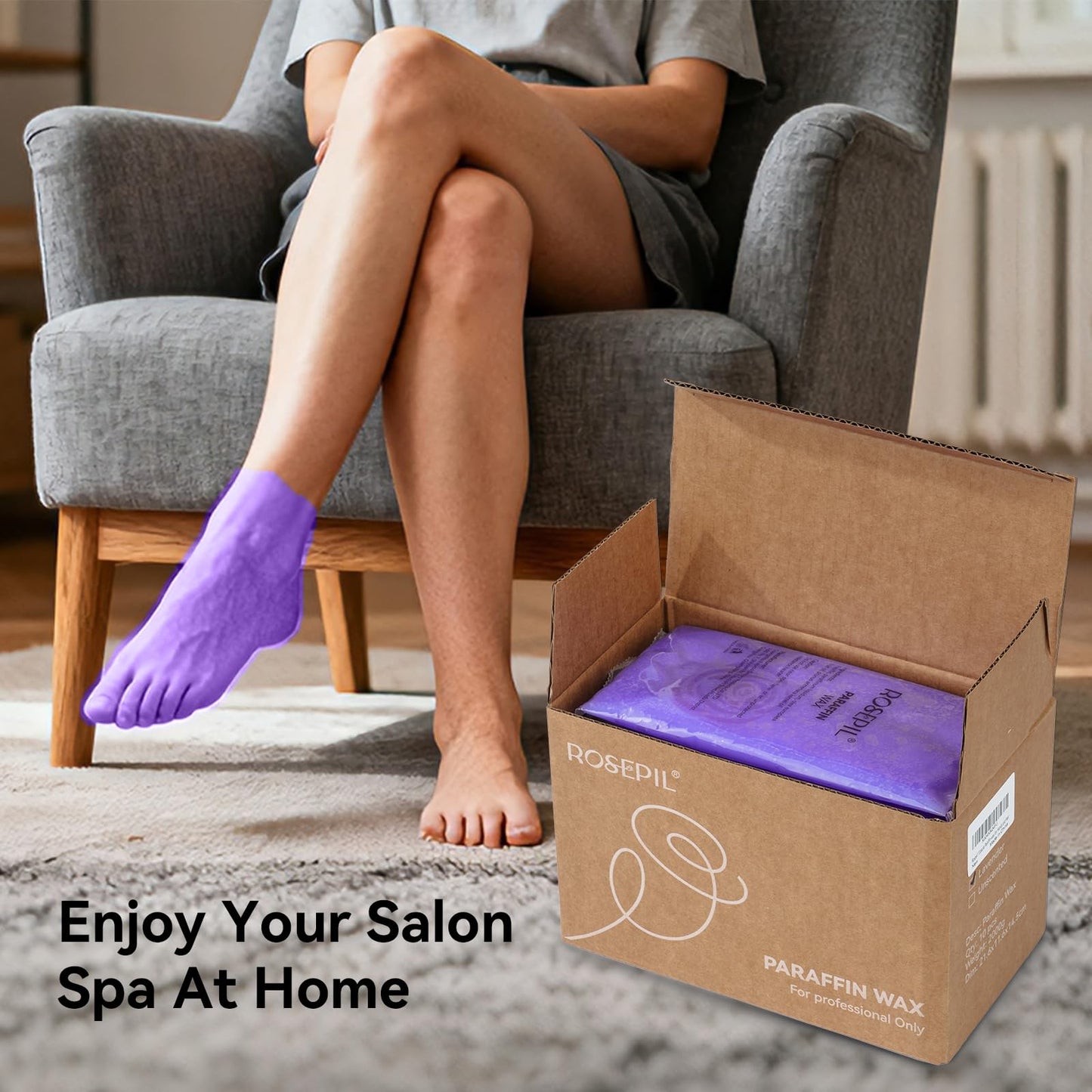 Peeling away cooled paraffin wax from a smooth hand after a spa session