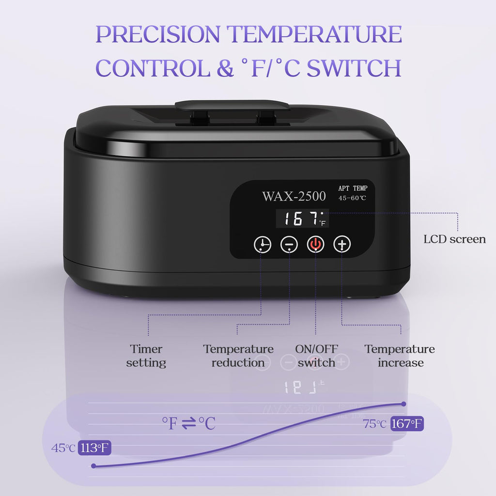 Black paraffin wax bath machine interior tank capacity view
