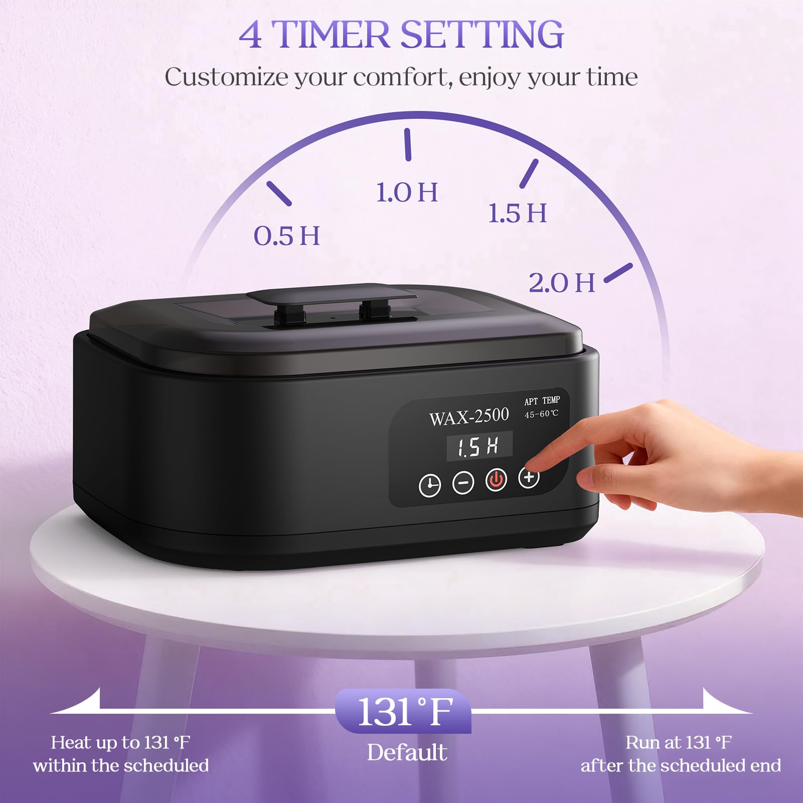 KXOPALYSS black paraffin wax machine being used for a foot heat therapy session