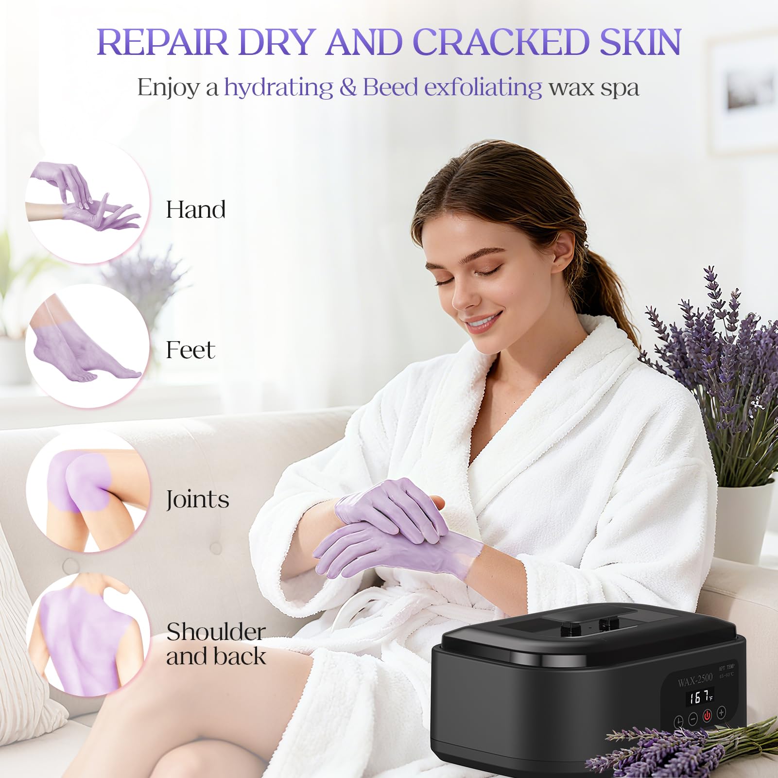 KXOPALYSS professional paraffin wax machine showcasing the complete home spa setup components