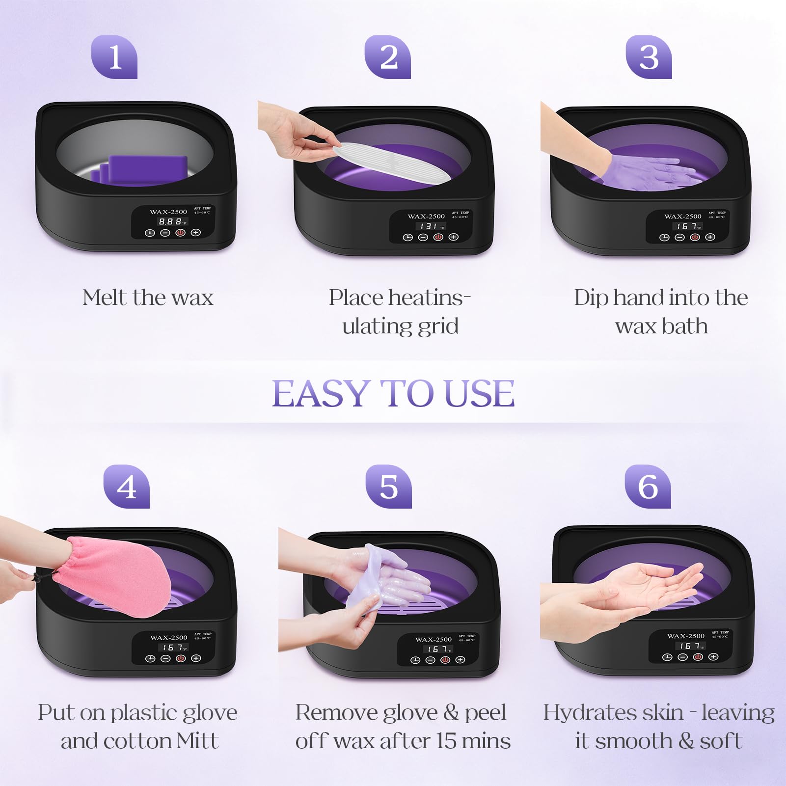 KXOPALYSS thirty five hundred milliliters capacity paraffin wax warmer lid and base assembly