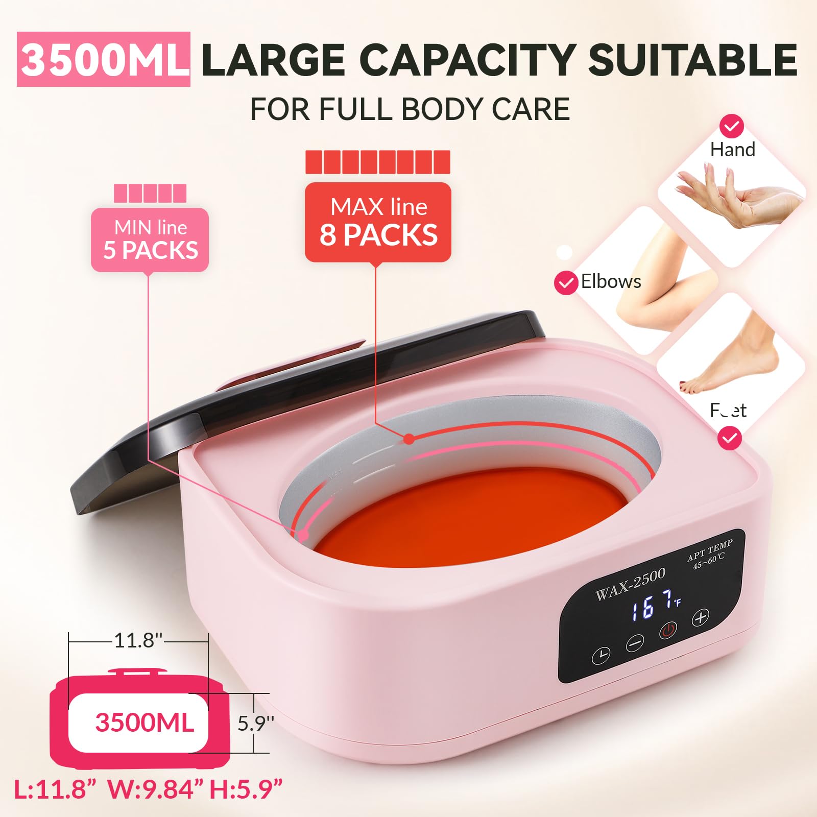 Close up of the automatic timer controls on the BAOSHISHAN hand wax warmer