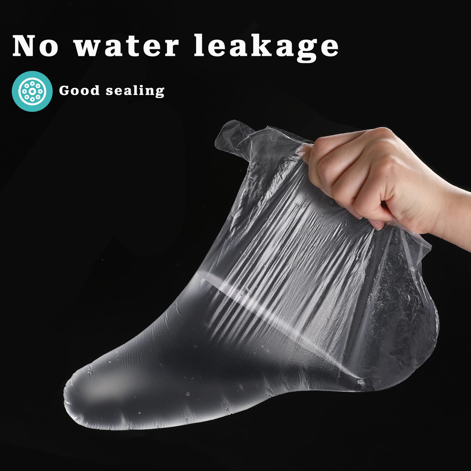 One hundred count bundle of Sliverdew transparent paraffin wax therapy bags for foot care
