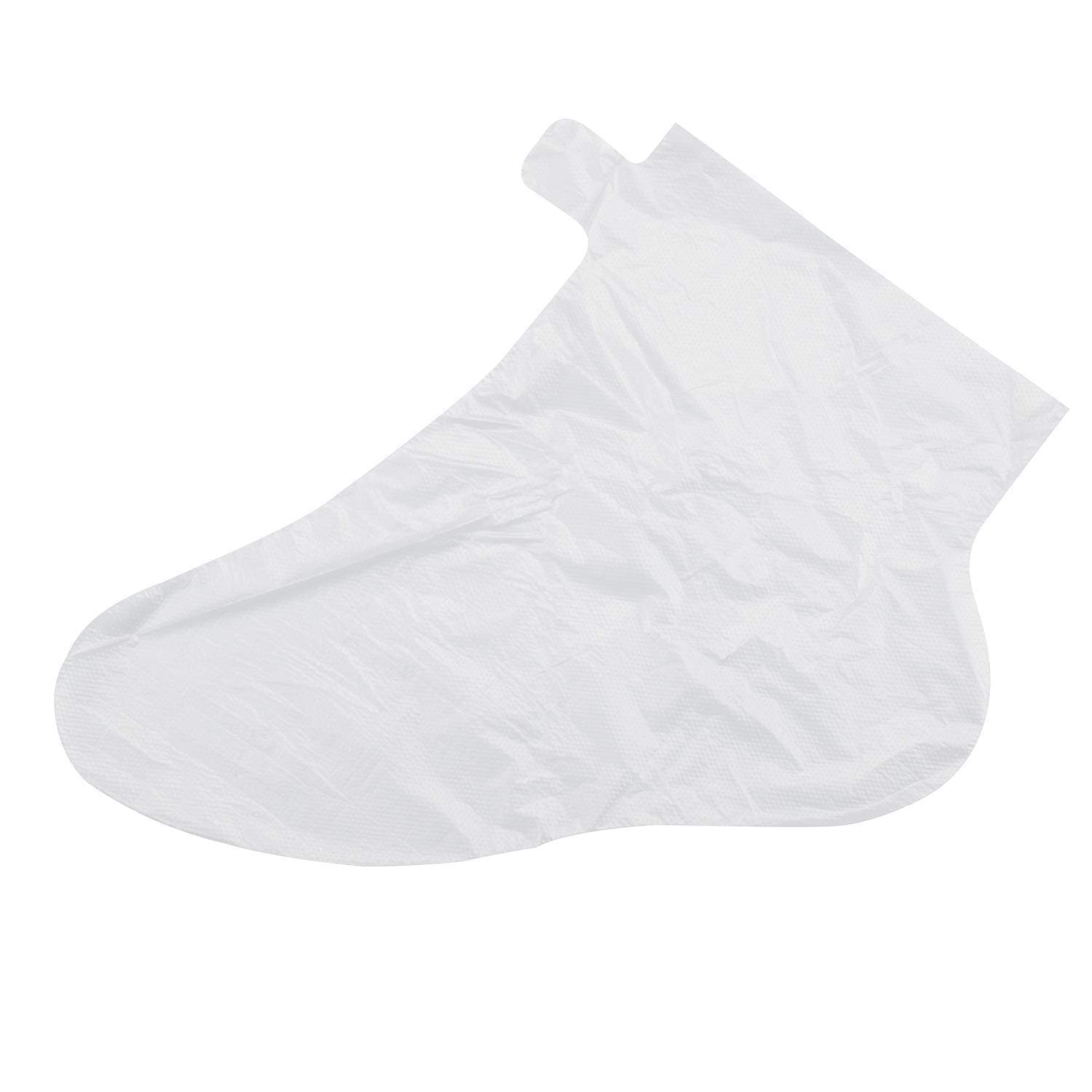 Thicker waterproof polyethylene socks for deep moisturizing foot treatment.