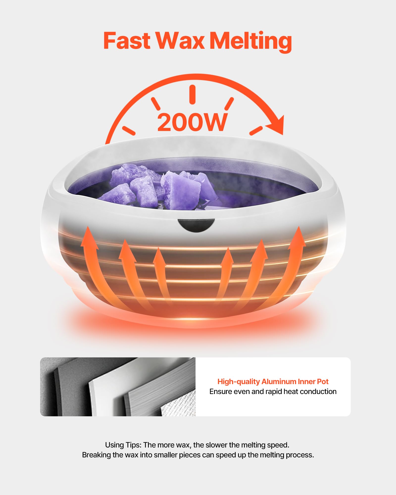 VEVOR 2000ML paraffin bath showing spacious inner aluminum pot
