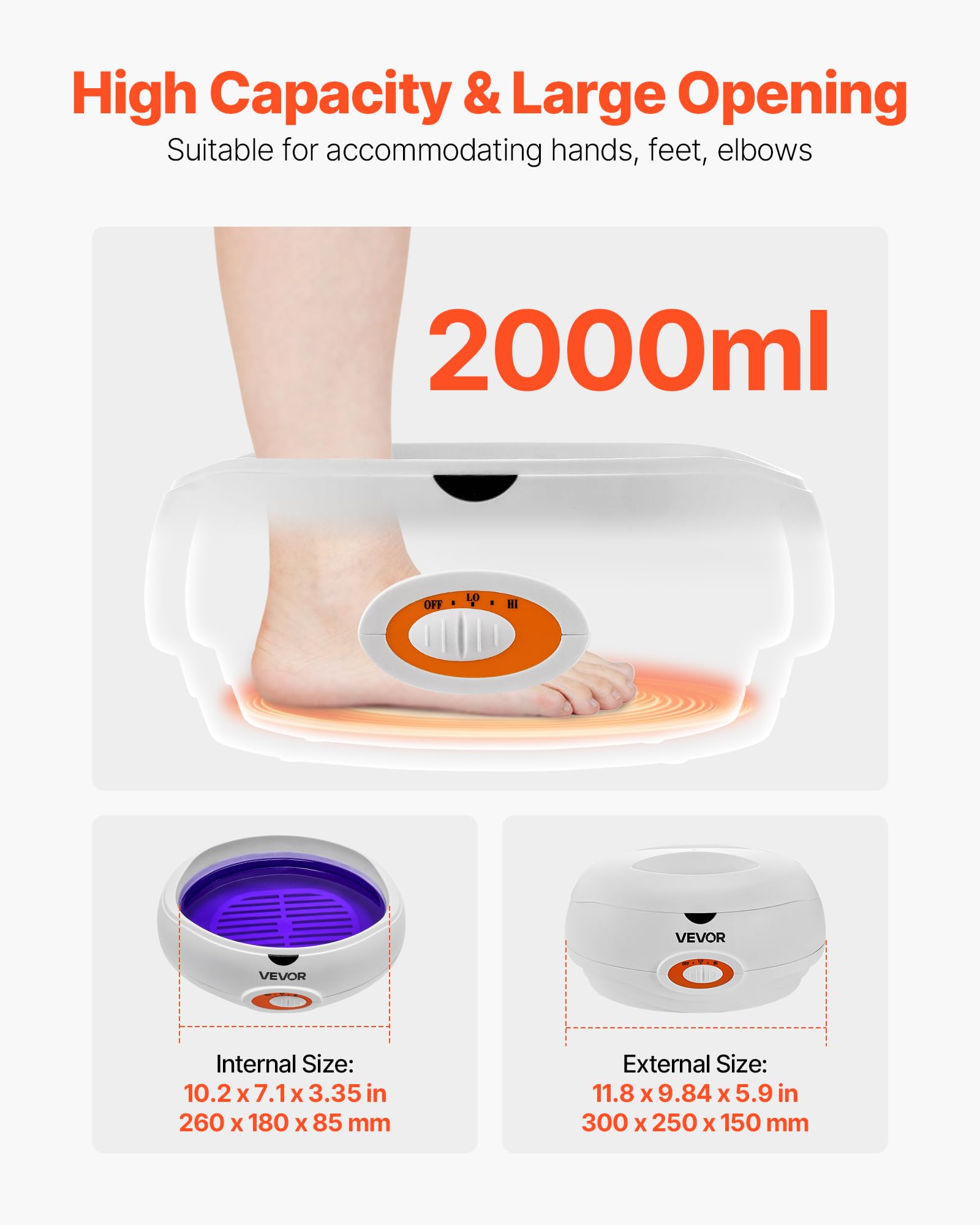 VEVOR paraffin wax machine being used for deep hand hydration treatment