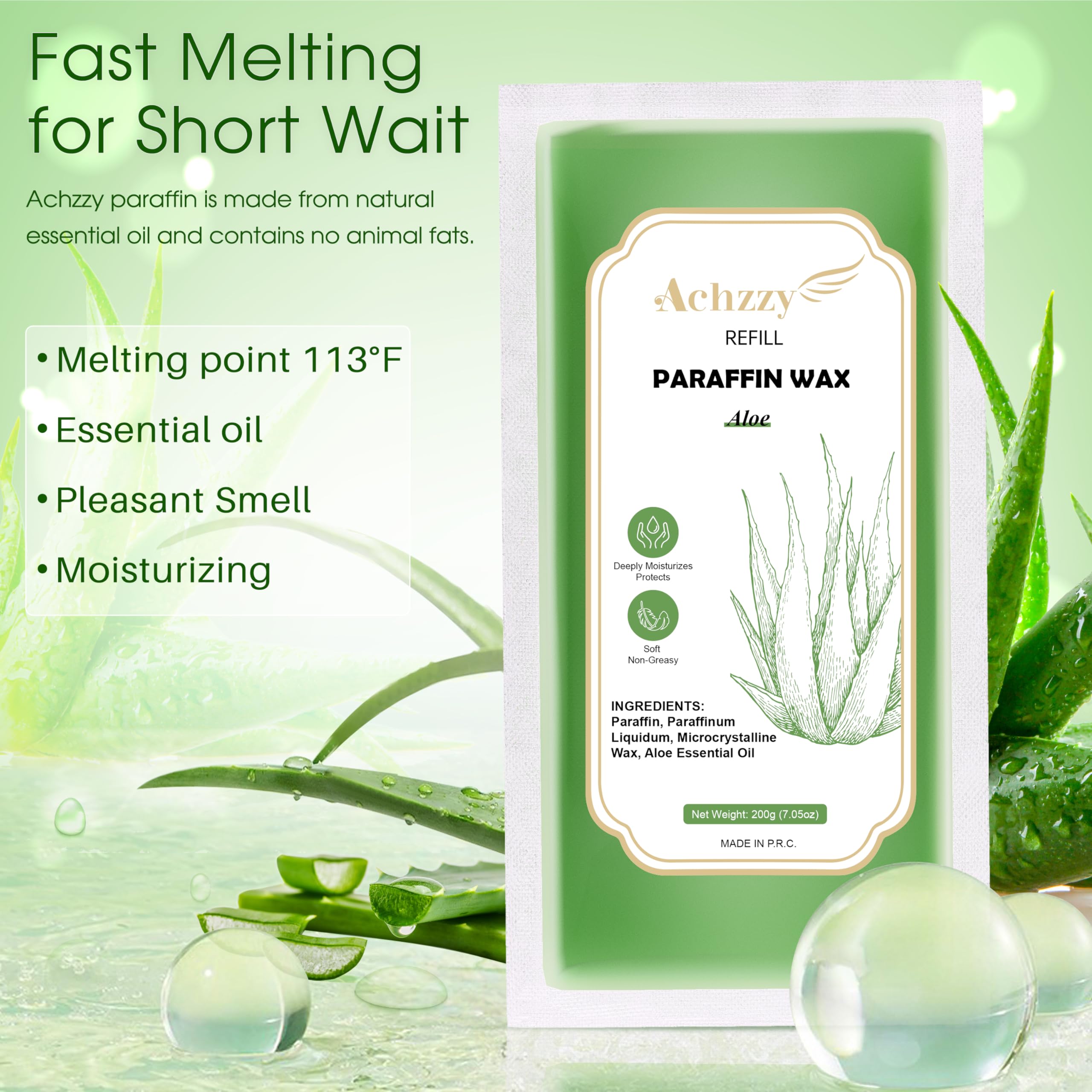 Achzzy aloe scented paraffin wax blocks being placed inside a paraffin bath warmer machine for home spa