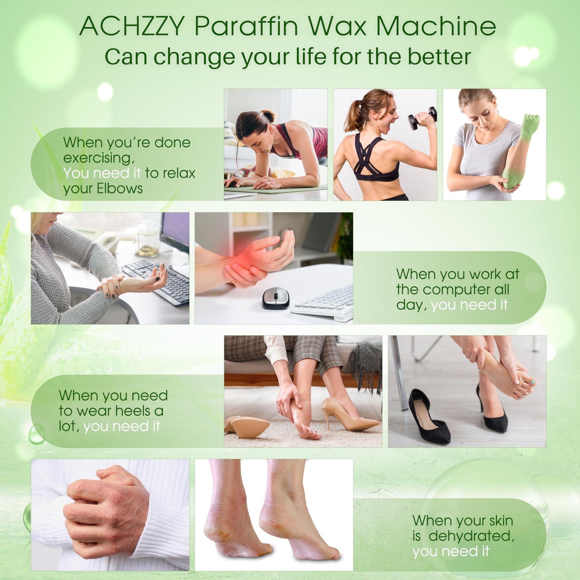 Professional salon grade paraffin wax application on feet highlighting deep moisturizing and nourishing benefits
