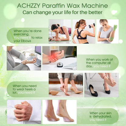 Professional salon grade paraffin wax application on feet highlighting deep moisturizing and nourishing benefits