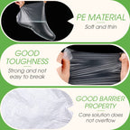 Demonstration of foot covers used for paraffin wax spa bath