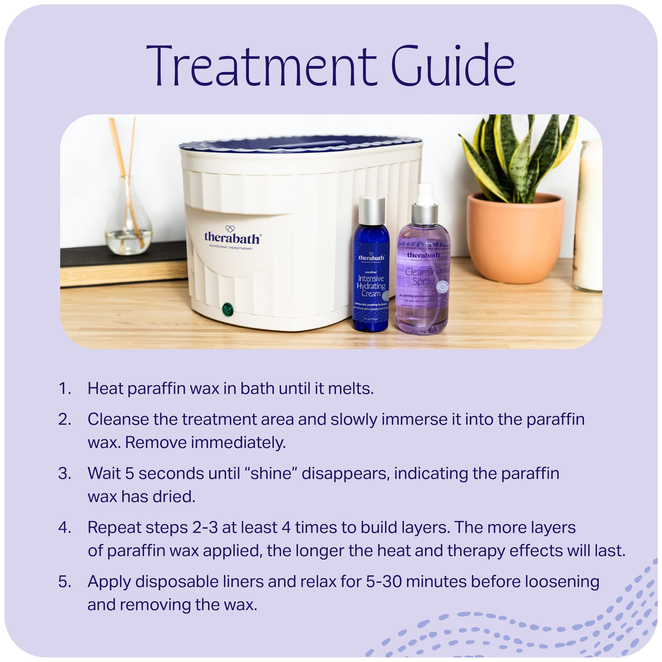 Arthritis pain relief treatment setup with clear plastic sheets and wax bath accessories