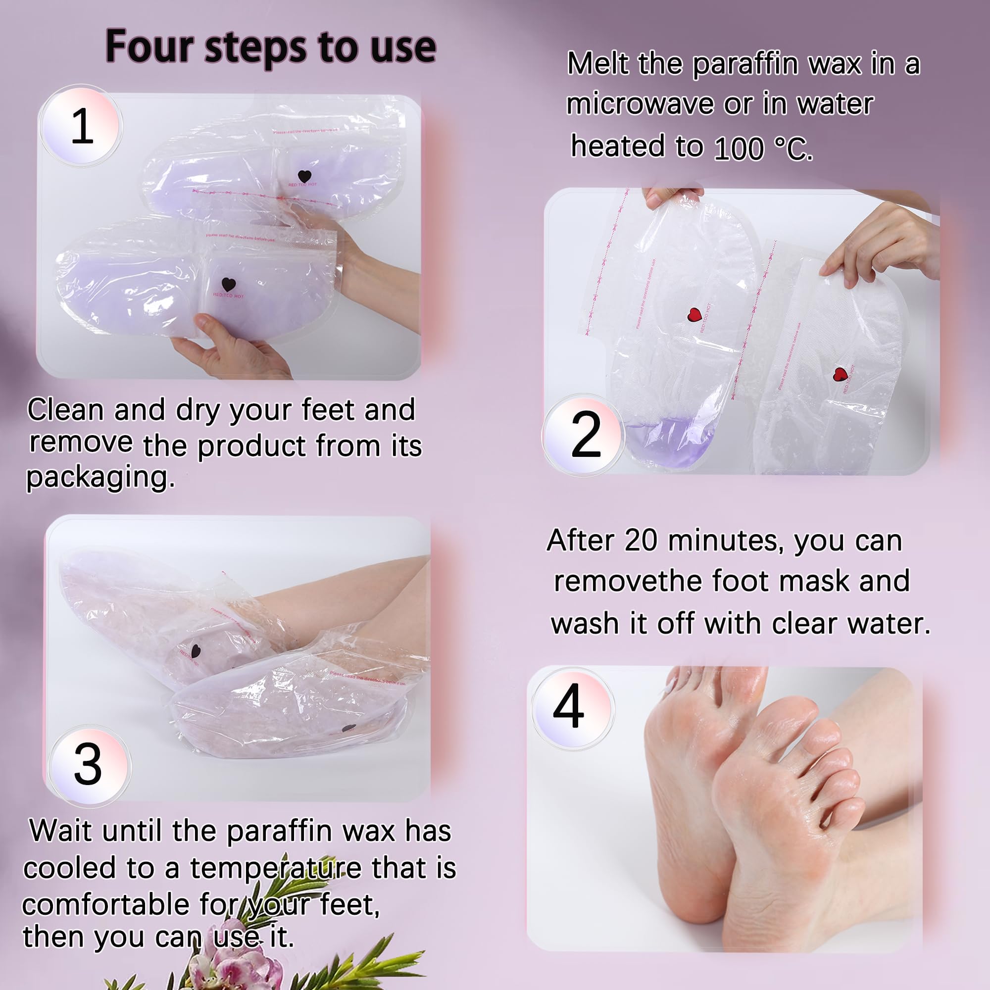 Bactiblast lavender paraffin hand treatment glove being warmed in hot water