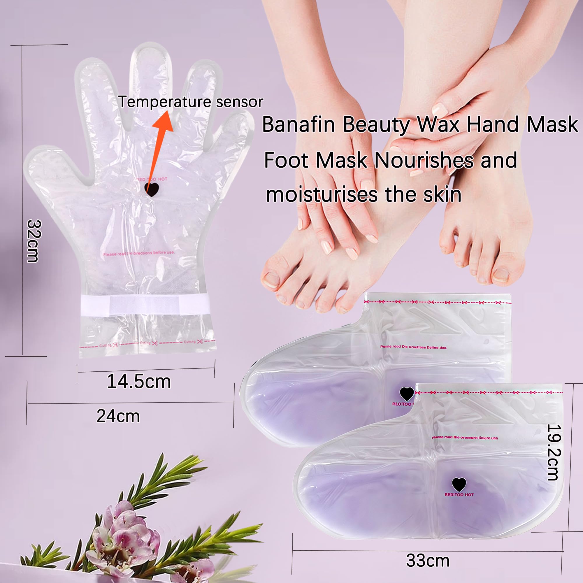 Bactiblast thermal therapy wax gloves applied on hands for arthritis relief