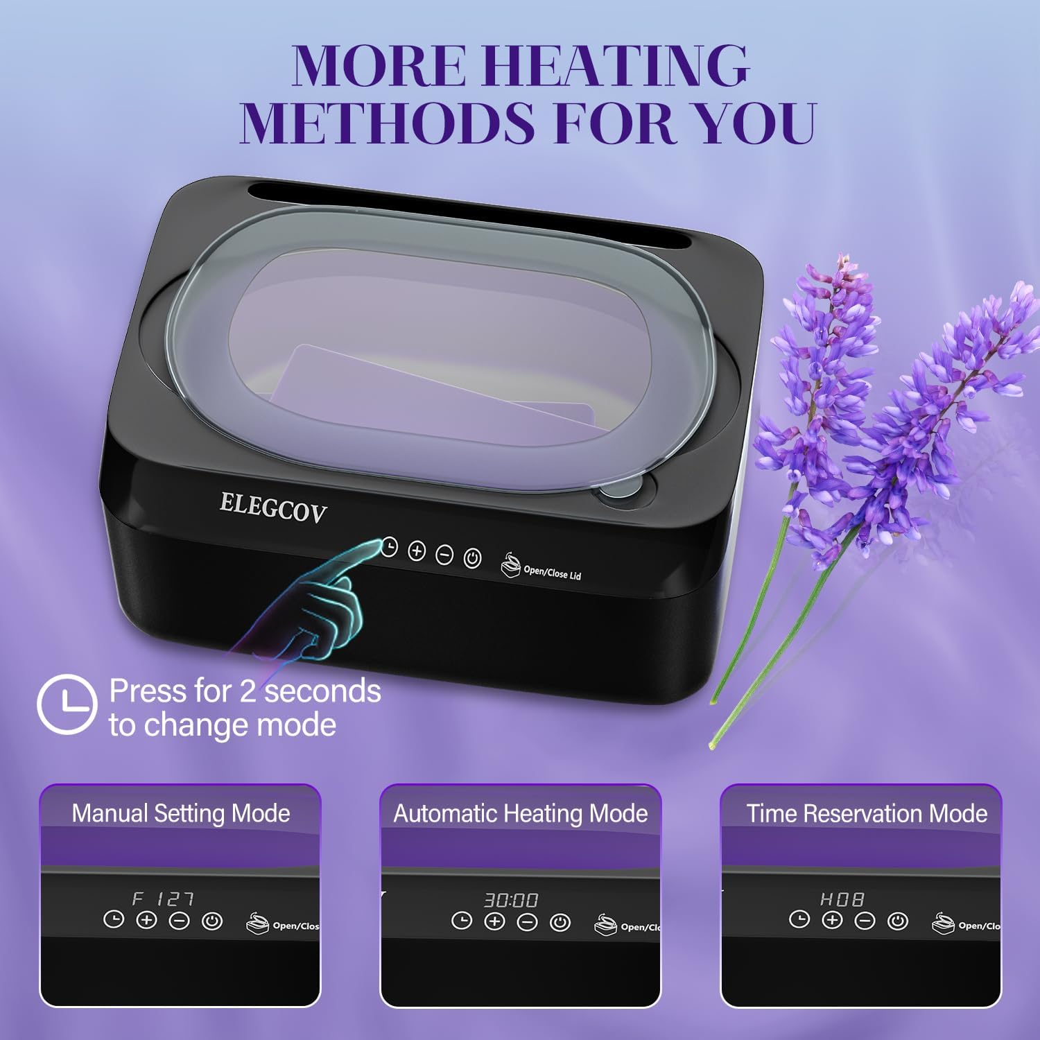 ELEGCOV paraffin bath setup with eight included wax refills packs