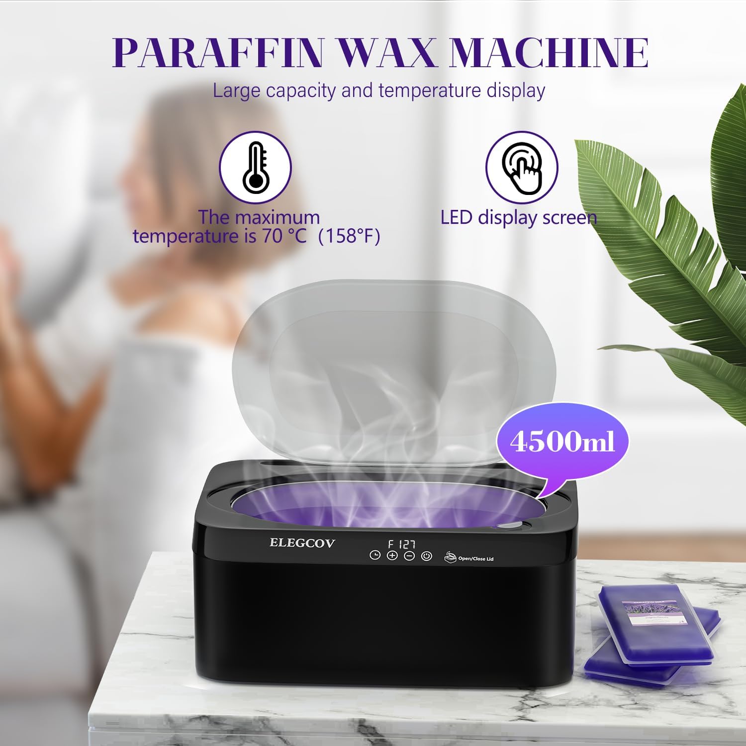 Hand immersion process into the heated ELEGCOV paraffin wax machine