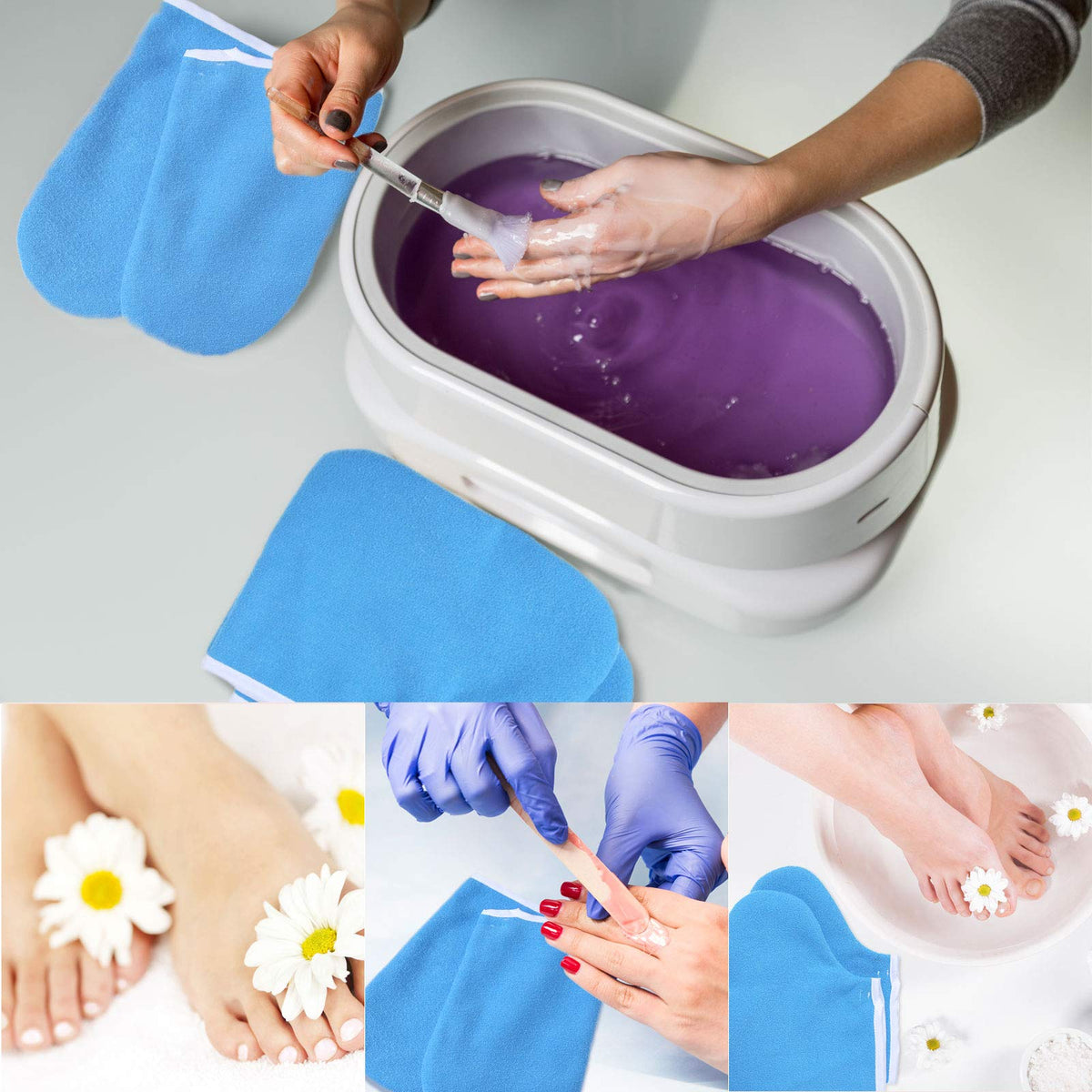 Model using Geyoga paraffin wax hand and foot spa set