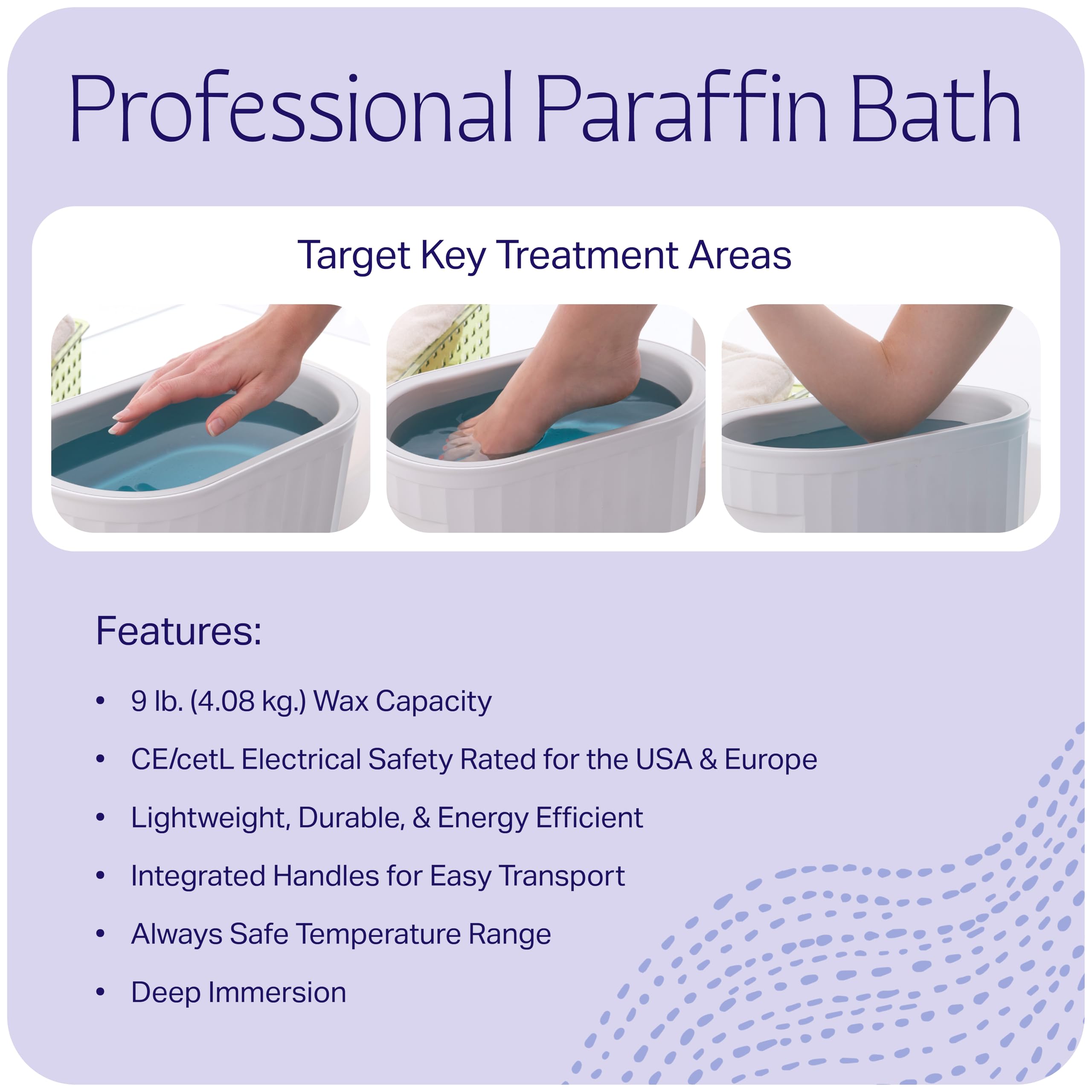Therabath model TB9 adjustable temperature paraffin bath showing a close up of the safe quick melt indicator switch