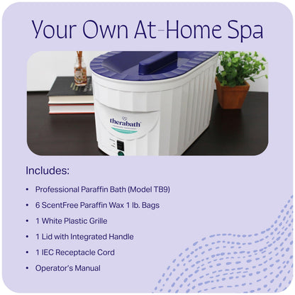 Therabath professional medical grade paraffin wax machine safely liquefying wax in half the traditional time
