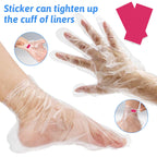 Tucnoeu disposable plastic hand gloves and foot covers spread out