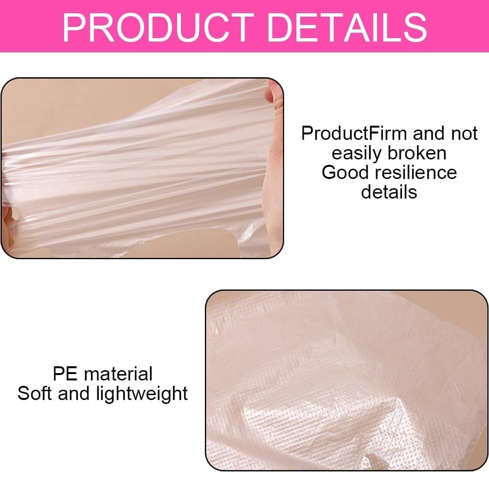 Clear polyethylene spa booties for moisturizing pedicure treatments