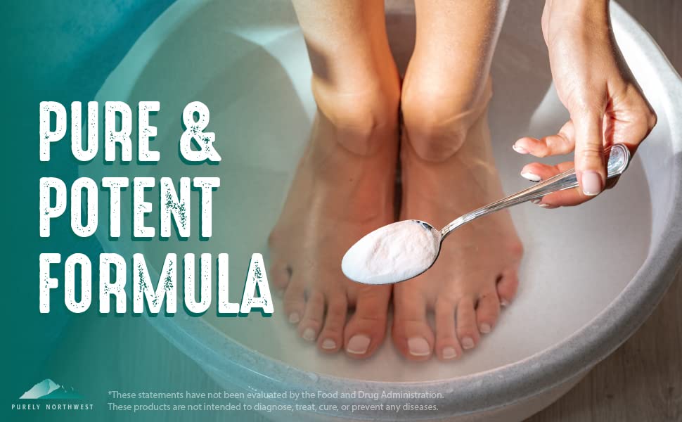 Purely Northwest foot soak bottle shown with pumice stone accessory