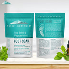 Purely Northwest foot soak packaging back view with directions
