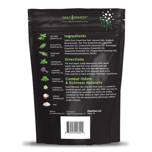 Close up view of the fast dissolving Epsom salt and tea tree oil mixture texture