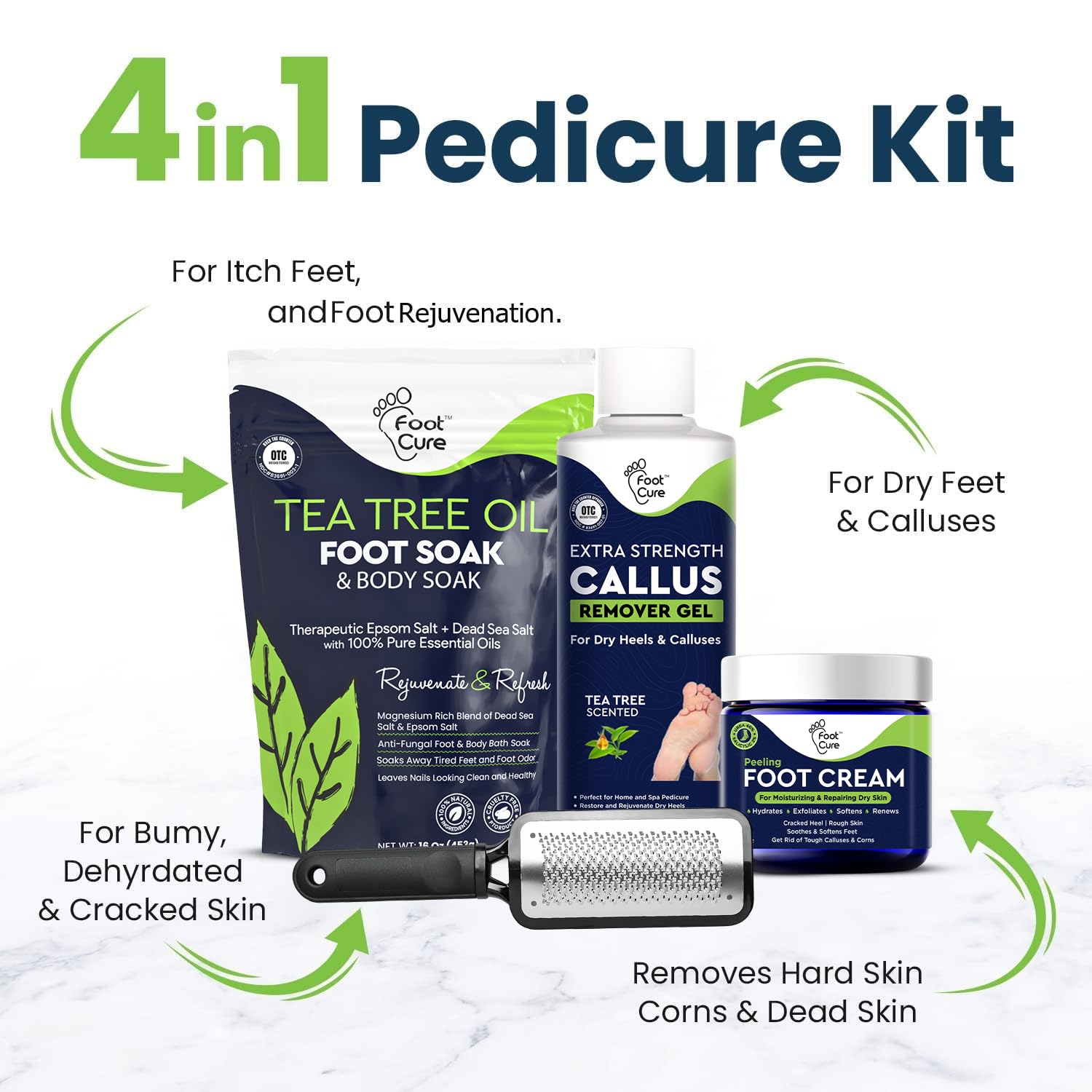 Foot Cure tea tree oil foot soak salt packaging