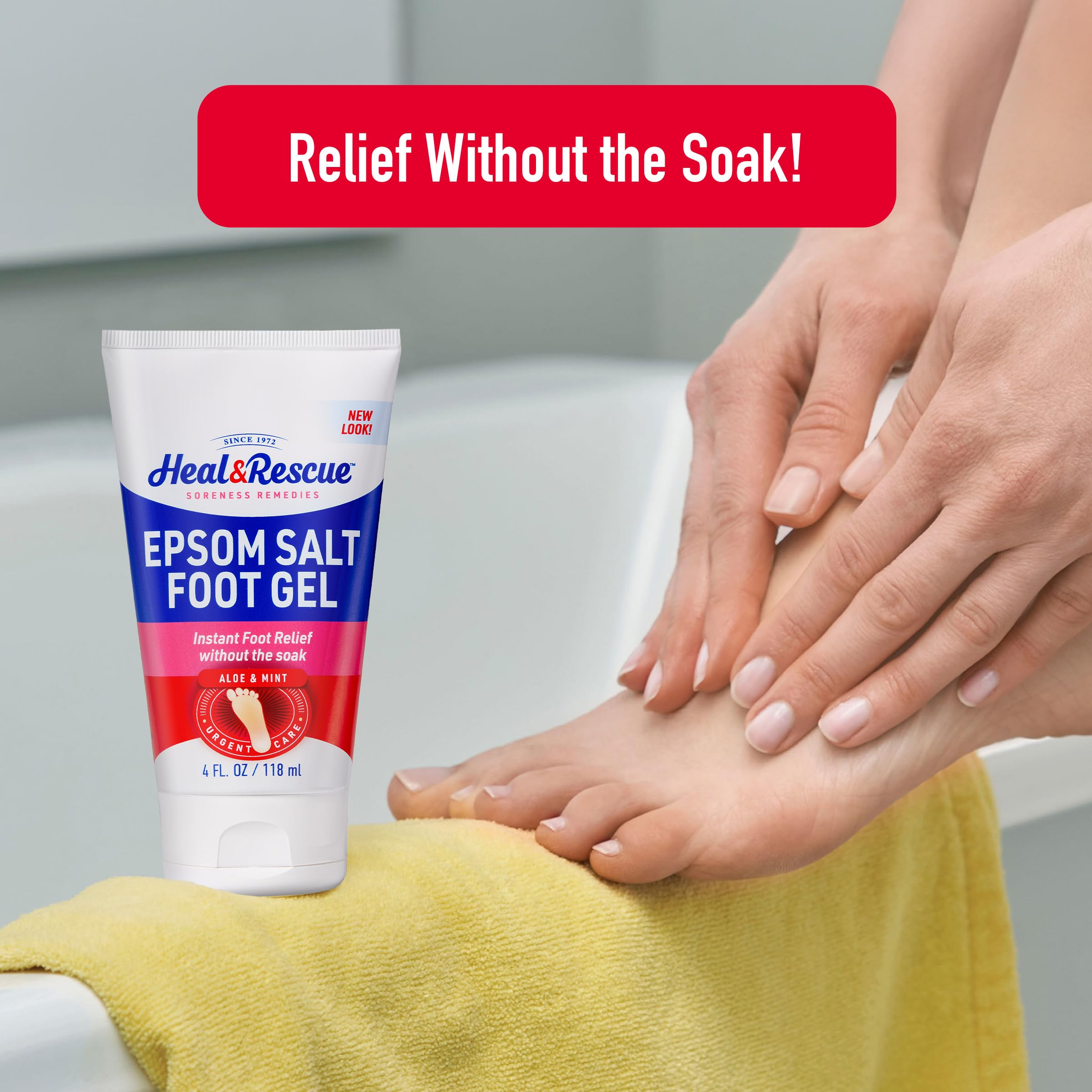 Heal And Rescue magnesium sulfate leave on topical gel for tired aching feet relief