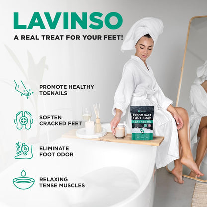 Close up of tea tree oil foot soak powder texture