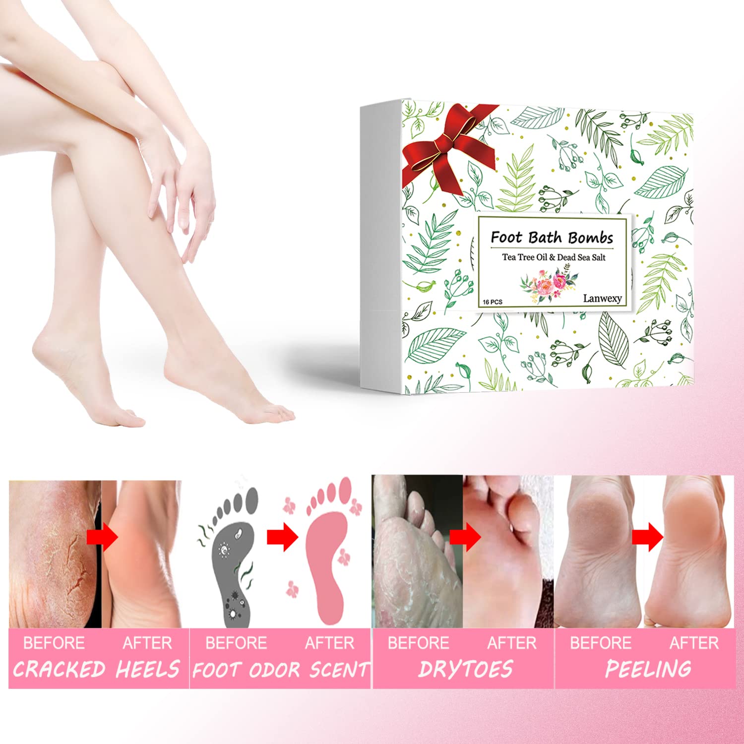 Lanwexy organic foot soak balls in assorted shapes