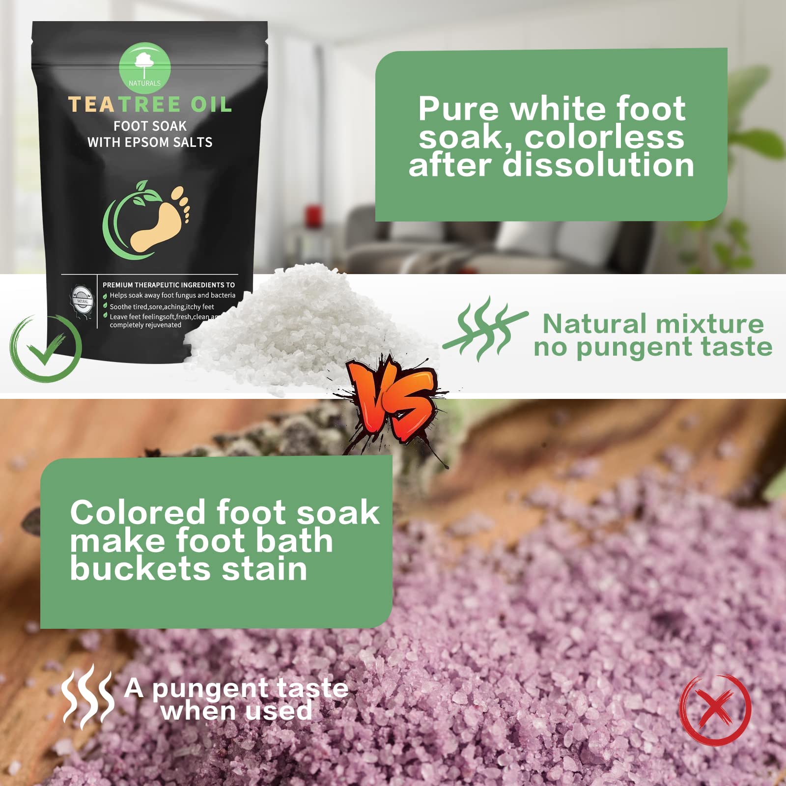 Foot Cure Tea Tree Oil Foot Soak packaging details