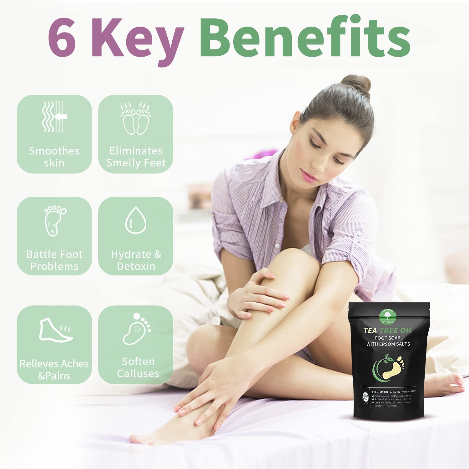 Foot Cure foot soak crystals texture and tea tree infusion