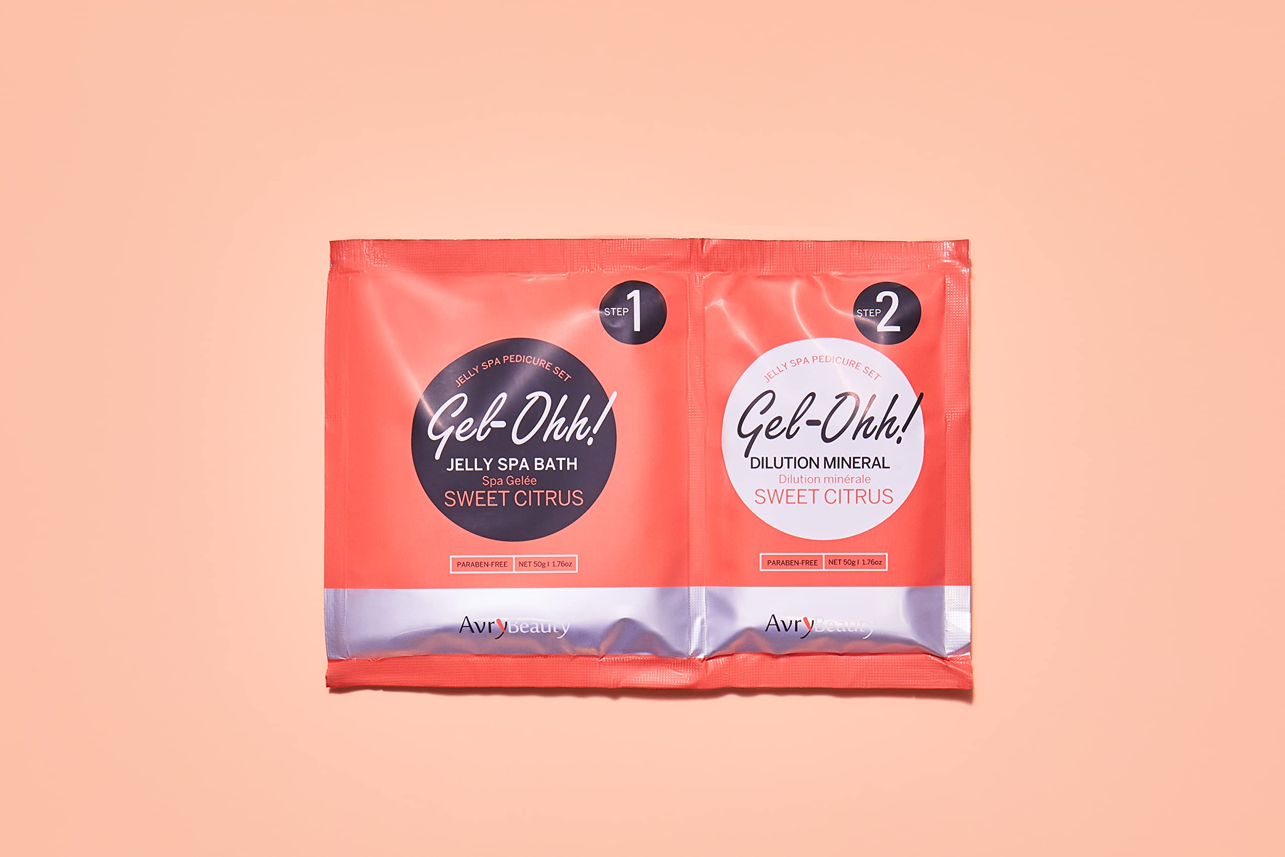 AvryBeauty citrus jelly pedicure soak in a foot basin