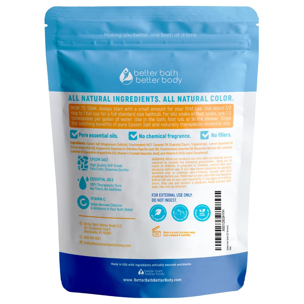 Better Bath Better Body Epsom salt foot soak crystals mixed with pure essential oils