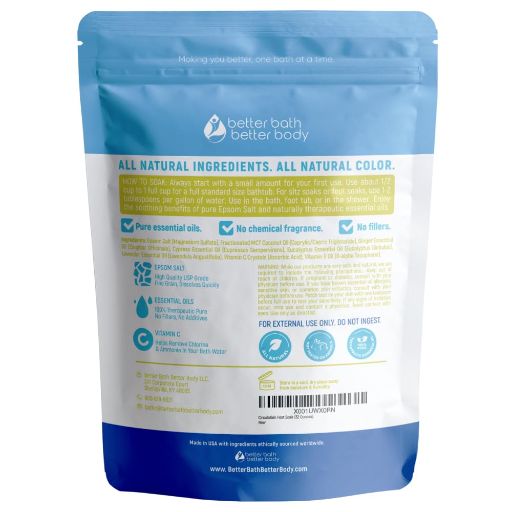 Two pound bag of Epsom salt with ginger and cypress essential oils for tired feet