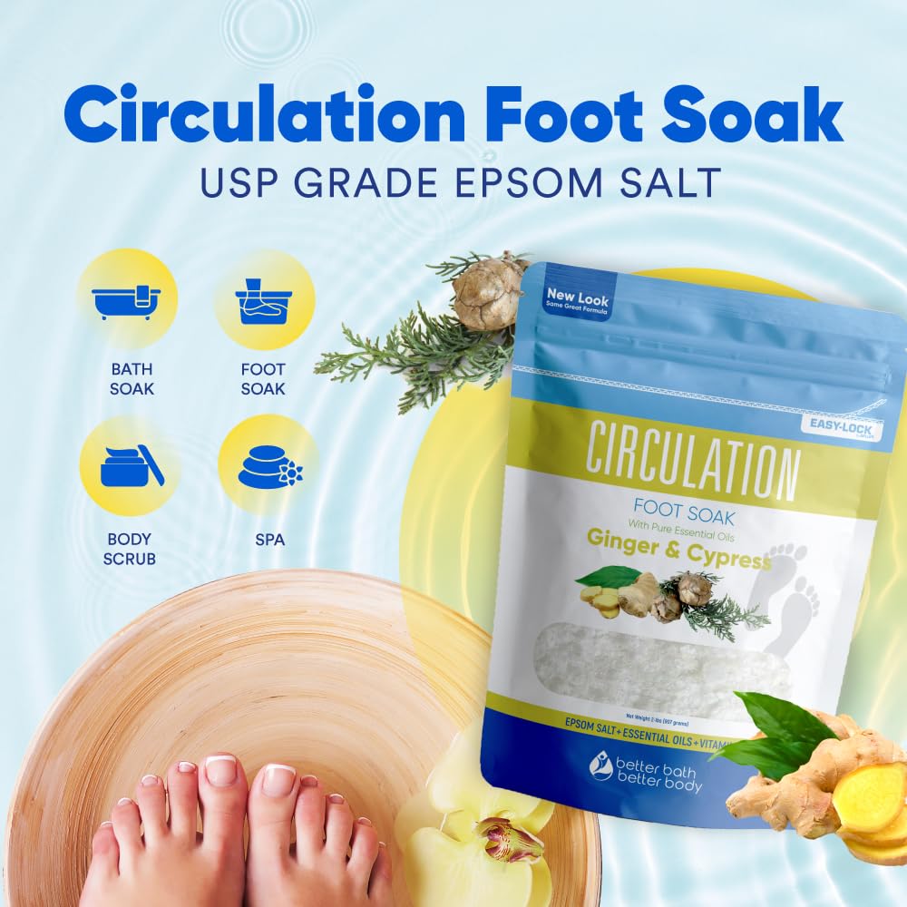 Easy press lock seal BPA free packaging of natural circulation therapeutic foot soak