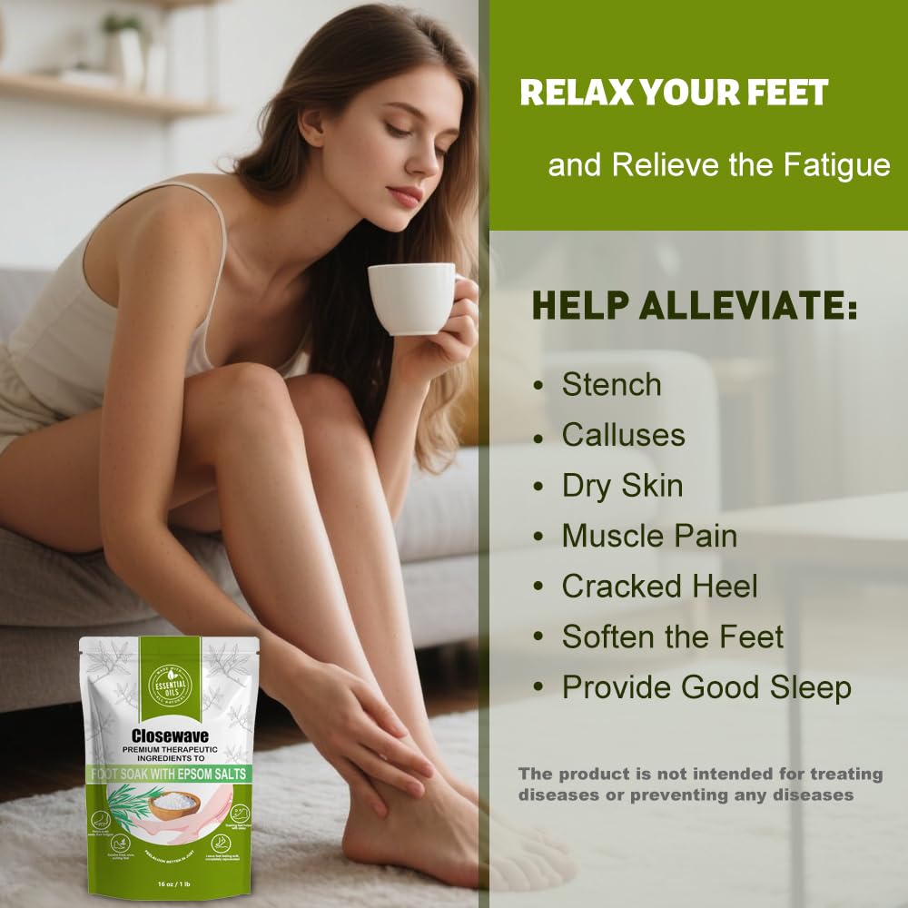 Natural V.I.P. foot soak packaging showing ingredients and benefits