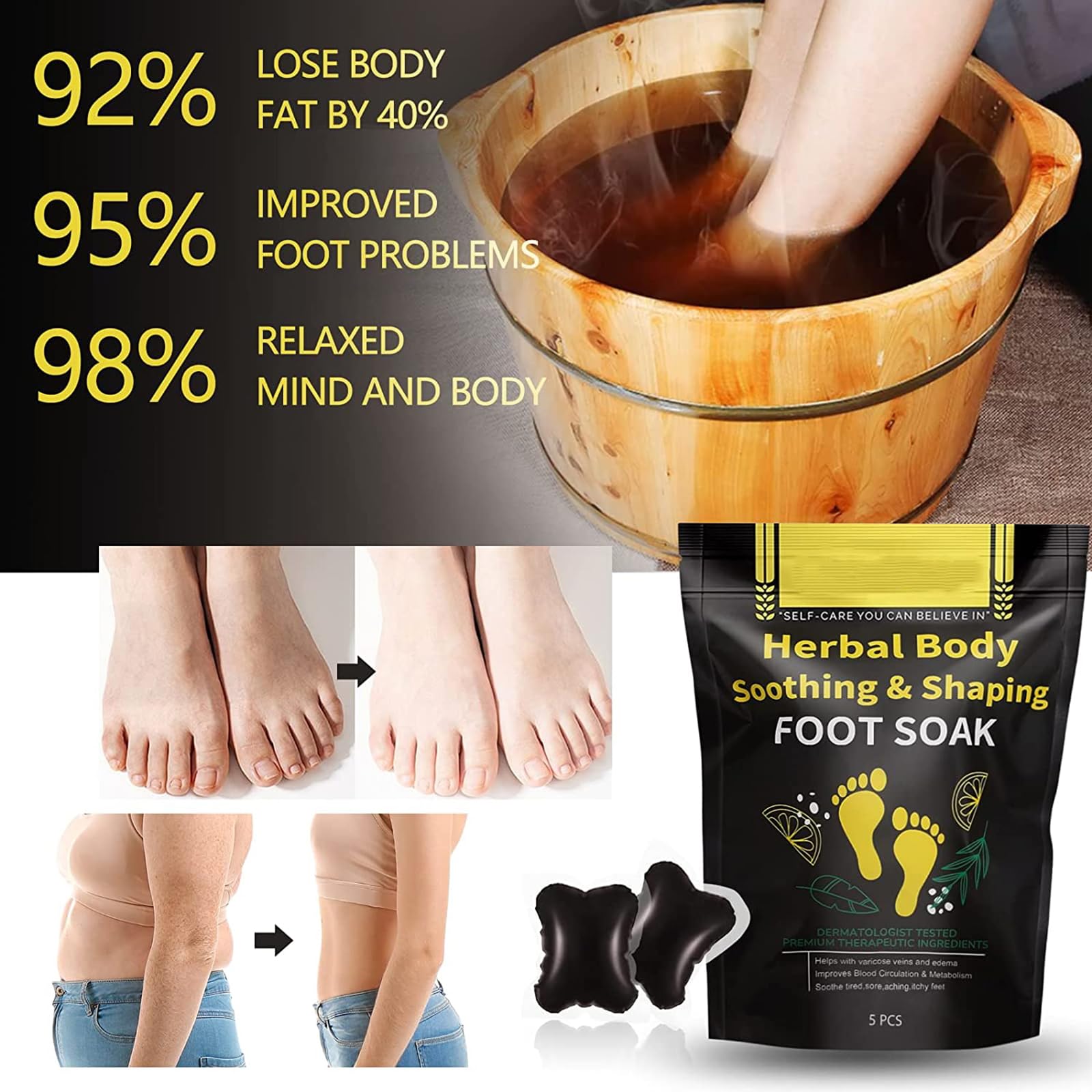 Befivecok detox foot soak beads in open packaging