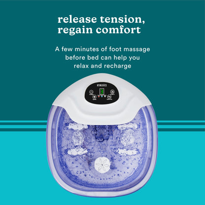 Top view of Homedics Salt-N-Soak footbath showing controls