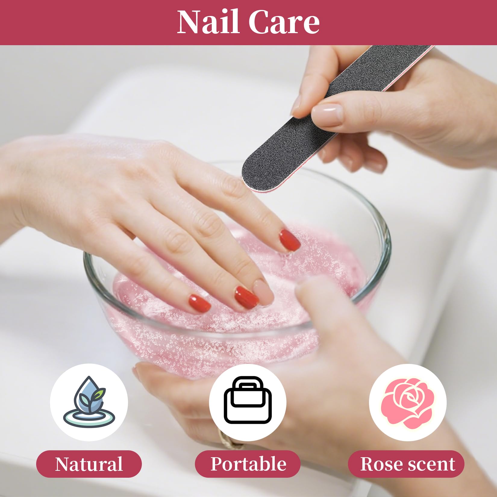 Side view of Spa Redi 8 ounce nail care soak container