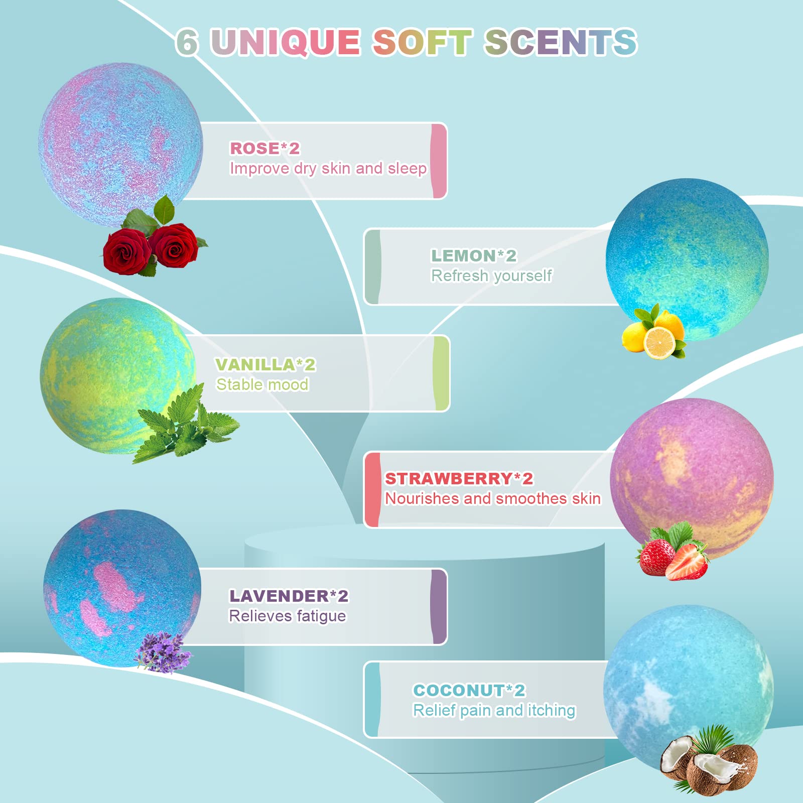 Hospan foot spa bomb gift set with various scent labels