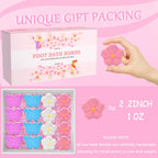 Lanwexy natural foot care bath salt bombs displayed for retail