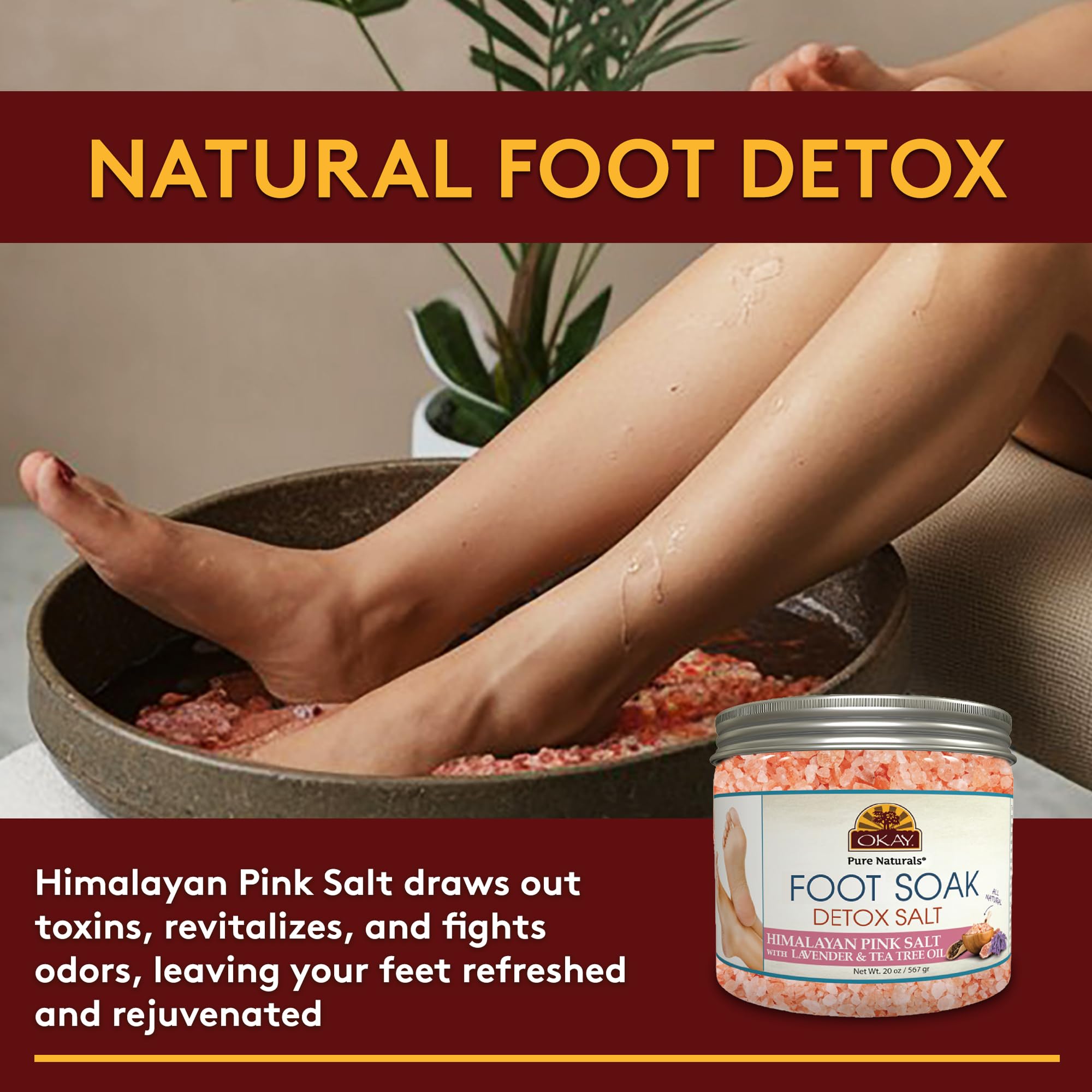Okay Himalayan pink salt foot soak product packaging