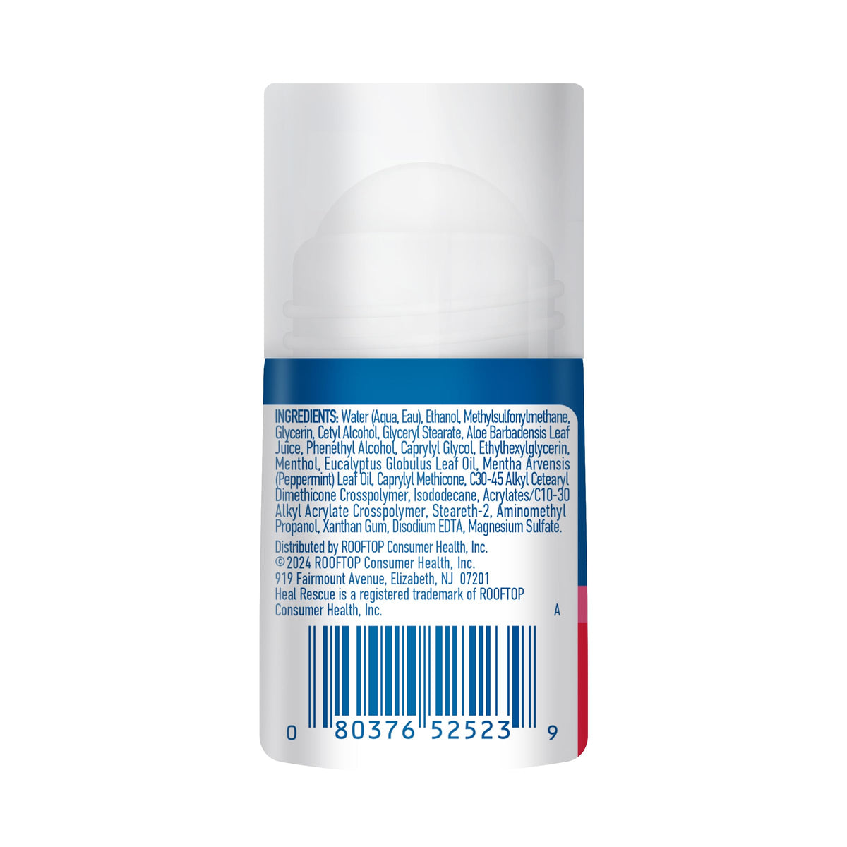 Heal And Rescue Plantar Fasciitis Roll On back label safety directions