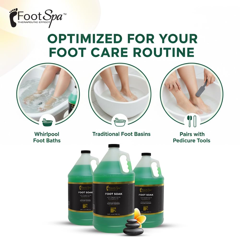 Therapeutic salon grade foot soak container for softening calluses and dry skin